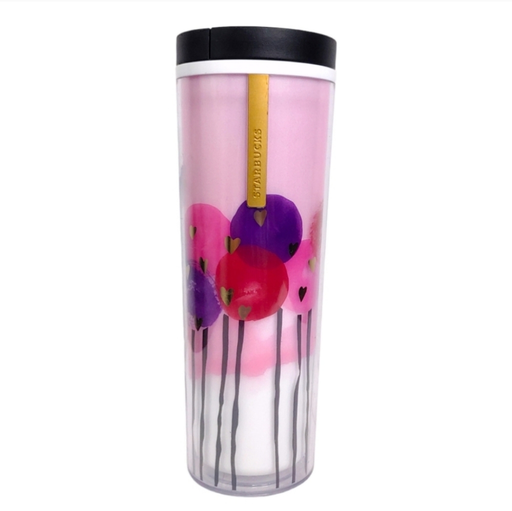 Starbucks Pink Graphic Venti Travel Mug 16 oz Coffee Warmer Thermos Tumbler Cup